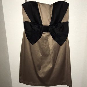 Satin Strapless  Bow Dress